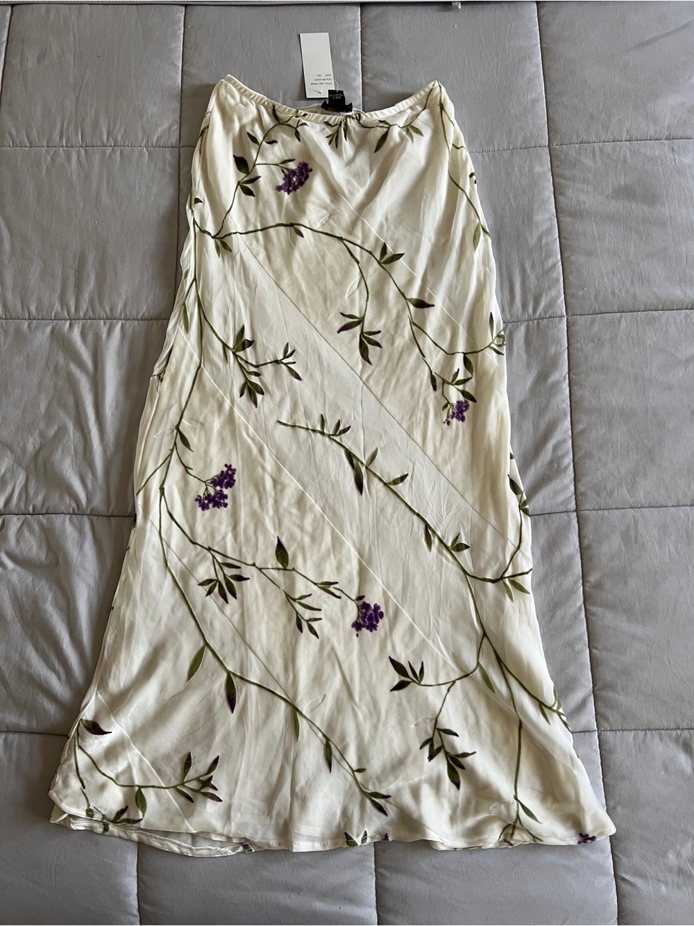 Aris A Silk and Velvet Floral Maxi Skirt